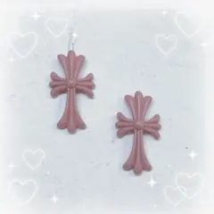 十字架 クロム クロスパーツ 2個セット Y2K ネイルパーツ 訳あり格安 現品