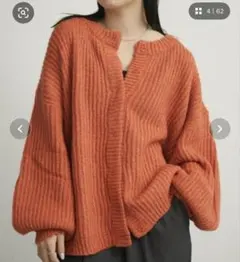 Aunt Marie's ミックスボリュームニットカーディガン