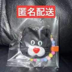 mojojojo　ビーズチェーン付きフェイスマスコット　ぬいぐるみ　黒　ネコ