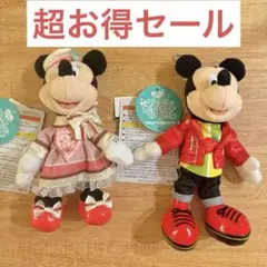 ディズニー ぬいぐるみバッジ ミッキー　ミニー 2個　パルパルーザ