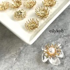 MCH91/4個/ゴールドメタル　素敵なシェイプのおしべ　花芯