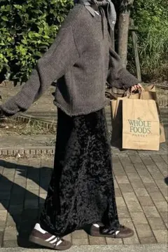 POIK ベルベットバンディングロングスカート　サイズ1