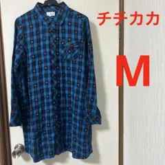 チチカカ　 シャツワンピース　 ロングシャツ　羽織り　綿100% M
