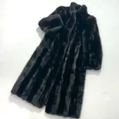 Mink Coat サファイアミンク リアルファー 毛皮コート グレー系 13号