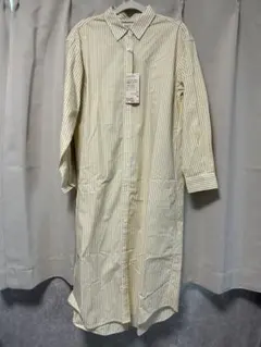 無印良品　ストライプシャツワンピース