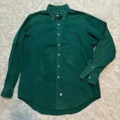 【美品✨】ラルフローレン オックスフォード シャツ 長袖 ポニー刺繍 グリーン