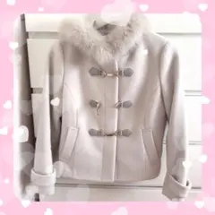 ミッシュマッシュ アイスブルー 水色 ダッフルコート アウター コート ファー