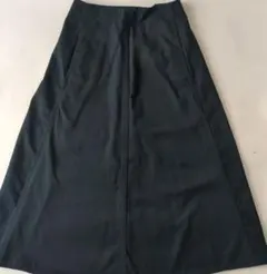 試着のみ★ユニクロネイビー濃紺コットン綿100%AラインロングスカートS