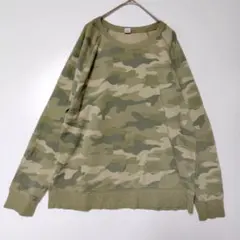 【OLD NAVY】オールドネイビー カモフラ トレーナー 裏起毛 L カーキのサムネイル