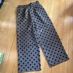 【未使用品】ドット柄 グレー ワイドパンツ　サイズ表記L
