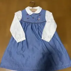 値下familiar刺繍入りワンピース　長袖セット　100