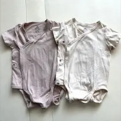 H&M 半袖 前開き ロンパース オーガニックコットン