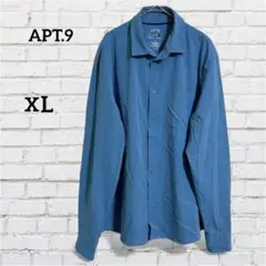 長袖シャツ【L】ブルー【APT.9】カジュアル快適
