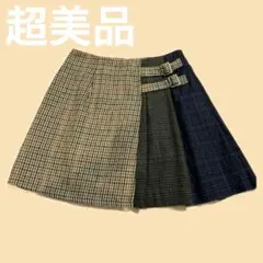 【超美品】REDYAZELチェック柄ミニスカート バックル付き ビンテージ