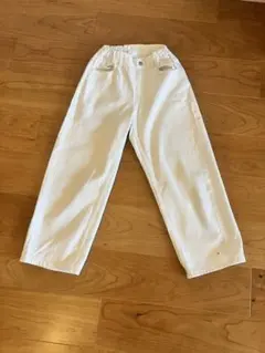 ホワイトデニムパンツ ゴムウエスト140