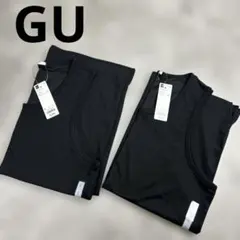 ★新品未使用　GU ロングタンクトップ　ブラック　Lサイズ　2枚セット