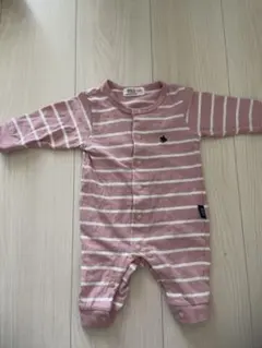 Polo baby ピンクストライプロンパース 50-60