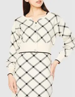 JILL BY JILLSTUART チェックジャガードニットセットアップ