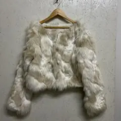 【美品】wし52 フェイクファージャケット/ショートコート　sizeM〜L 裏地