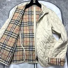 3L♡バーバリーロンドン　キルティングジャケット　　ノバチェック ベージュ系