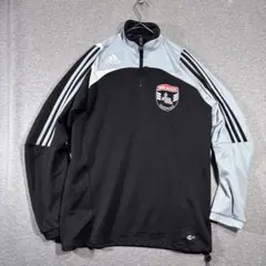 【adidas】刺繡ロゴニューメキシコ・ユースサッカーハーフジップスウェット