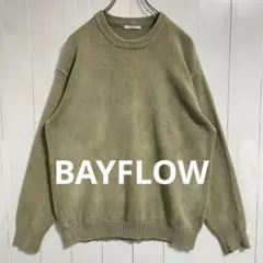BAYFLOW ウォッシュ加工クルーネックプルオーバーSサイズ
