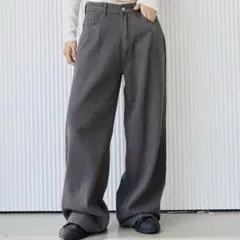 UNE MANSION バックボタンポイントワイドデニムパンツ