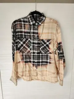 DIESEL チェック柄タイダイシャツ XS
