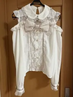 LIZLISA BIGリボンオープンショルダーブラウス ピンク