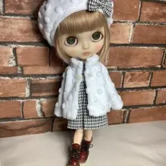 ブライスアウトフィット♡ミンキードットファー／ホワイト☆ショートコートセット