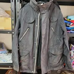 DIESELナイロンジャケット ブラック フード付き