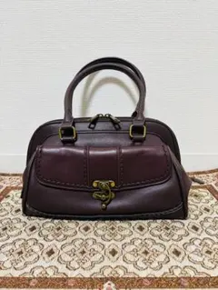 美品⭐️axes femme アクシーズ ハンドバッグ ワイン クラロリ 