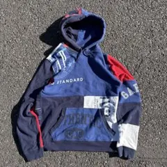 YZERR着用 00s GAP パッチワーク フード付きパーカー M 短丈