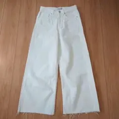 ZARA ホワイトデニムワイドパンツ EUR34