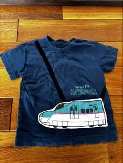 ハングリー ハート　新幹線　半袖Tシャツ　はやぶさ　サイズ110 ネイビーのサムネイル