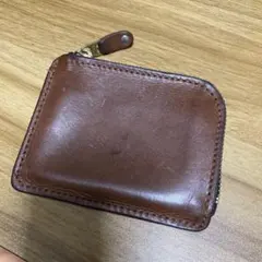 ☆栃木レザー☆ ブラウン　本革　Ｌ字型財布 ジッパー付き　ミンクオイル仕上げ済み