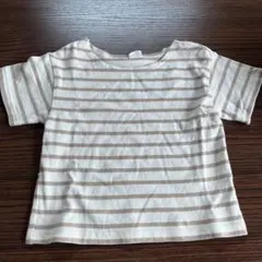 バースデイ キッズ Tシャツ ボーダー ベージュ 100のサムネイル
