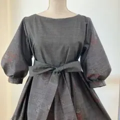 大島紬リメイクワンピース