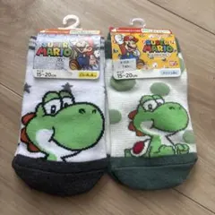 スーパーマリオ キッズ靴下 15-20cm ヨッシー