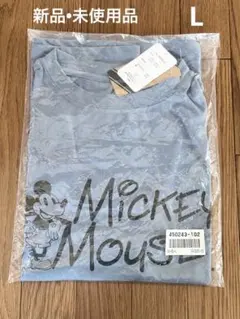 Disneyミッキーマウス 半袖 ロンTシャツ Lサイズ ライトブルー