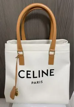 CELINE セリーヌ ホリゾンタルカバ トートバッグ キャンバス ホワイト