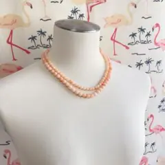 【36】珊瑚風ネックレス　イミテーション　レトロ　ヴィンテージ