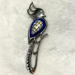鳥型ハンドメイドブローチ 七宝焼