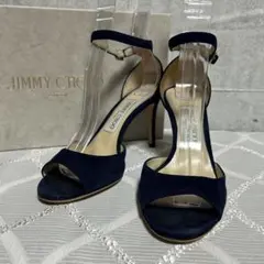 JIMMY CHOO ネイビー スエード サンダル