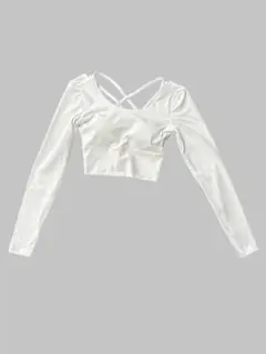 ホワイト クロップドトップ ヨガウェア