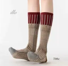 靴下　ロングソックス　ハイソックス　北欧　チェック柄　個性派おしゃれ　3色セット