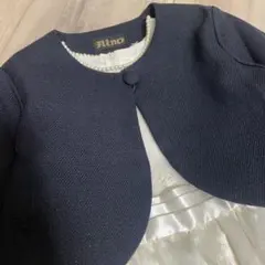 nino ニノ 日本製 ネイビー ボレロジャケット 130 ノーカラー ラメ入