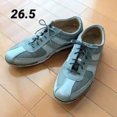 Cole Haan GRAND.OS メンズレザースニーカー　メッシュ　グレー