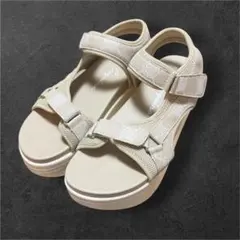 極美品 アンコキーヌ 厚底スポーツサンダル モノグラム アイボリー LL 25のサムネイル