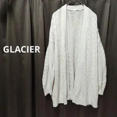GLACIER　デザイン模様編みニットカーディガン